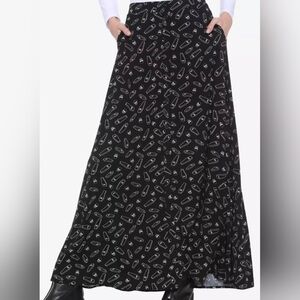 Hot Topic Coffin Skull Maxi Skirt